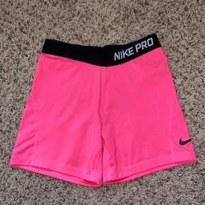 Pink Nike Pro Spandex Shorts (runs small)